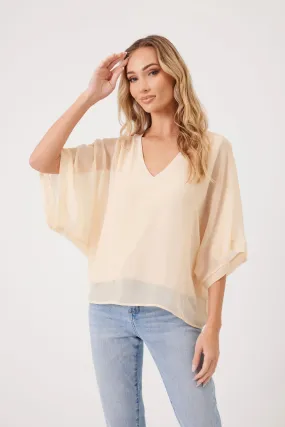 Opal Wine Chiffon Top