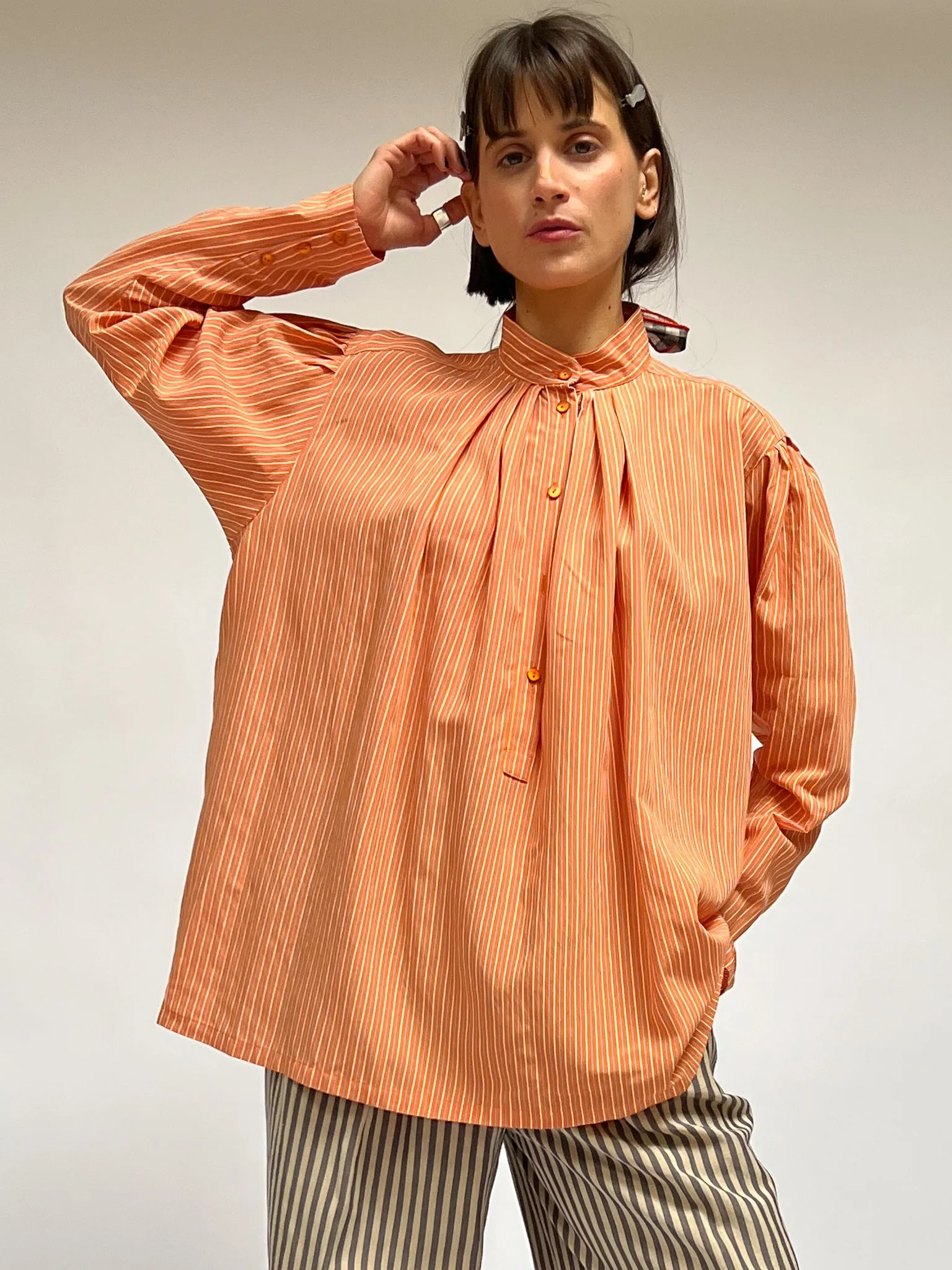 Orange Stripe Alberta Ferretti Blouse (M)