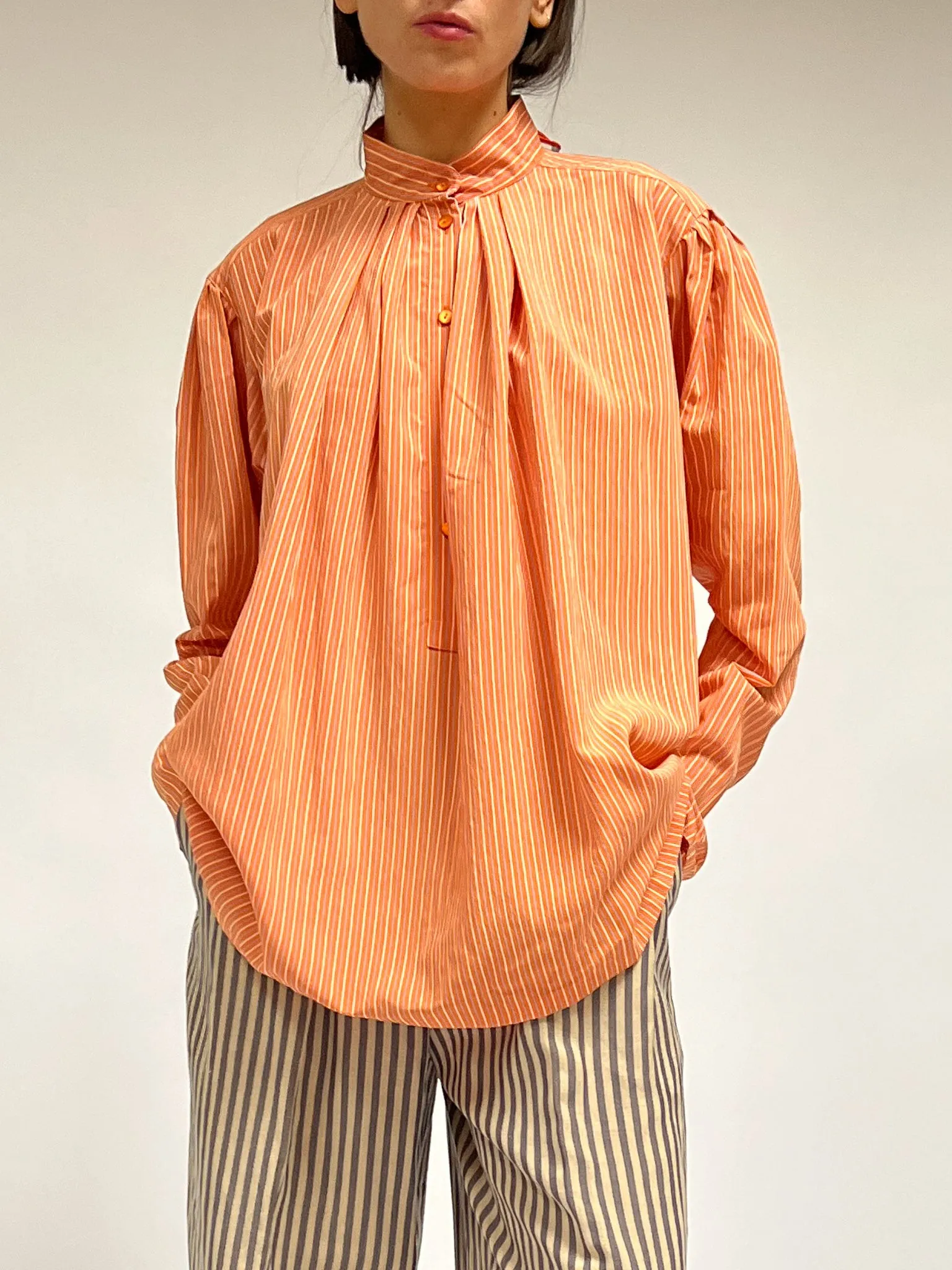 Orange Stripe Alberta Ferretti Blouse (M)