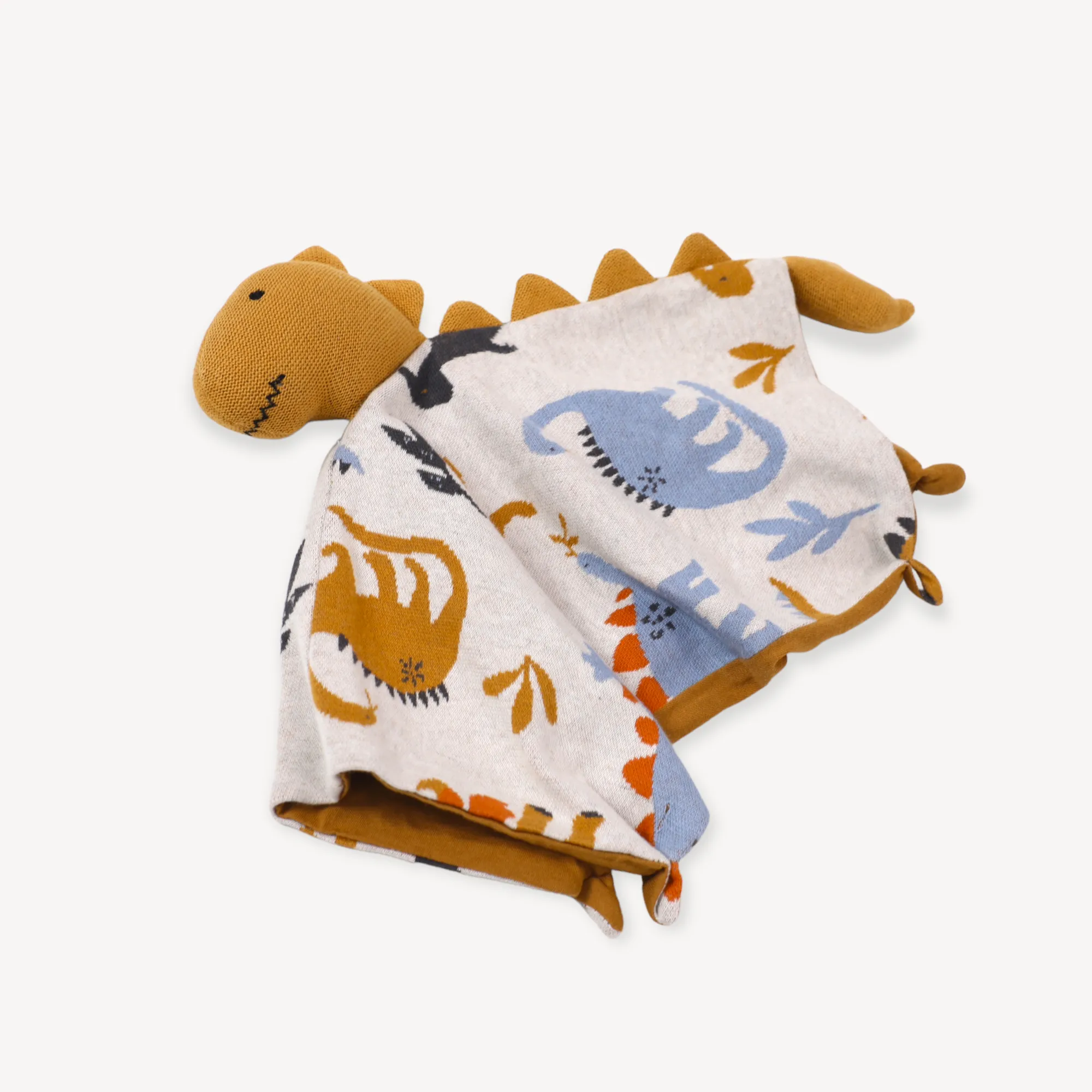 Organic Baby Lovey Security Blanket Cuddle Cloth  - Dino (2 Colors)