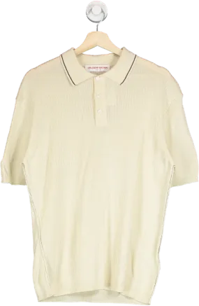 Orlebar Brown Beige Maranon Striped Cotton Polo Shirt UK M