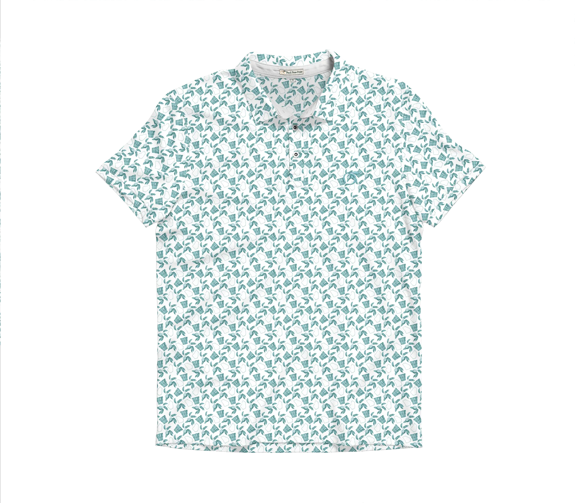 Peach Pattern Performance Polo