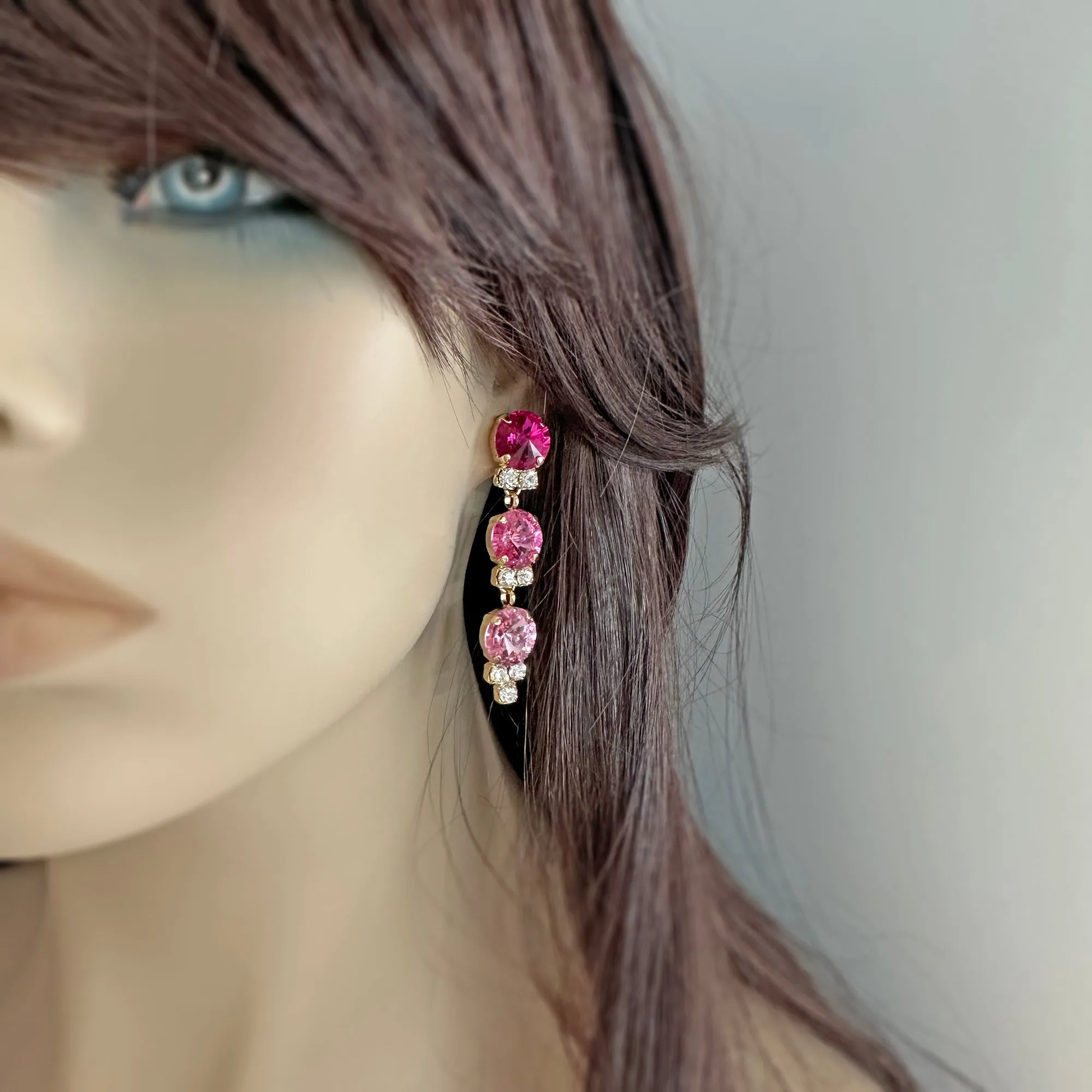 Peak Stiletto Post Earrings • Pink Ombre