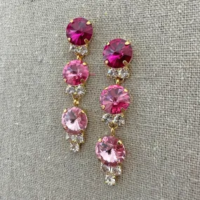 Peak Stiletto Post Earrings • Pink Ombre