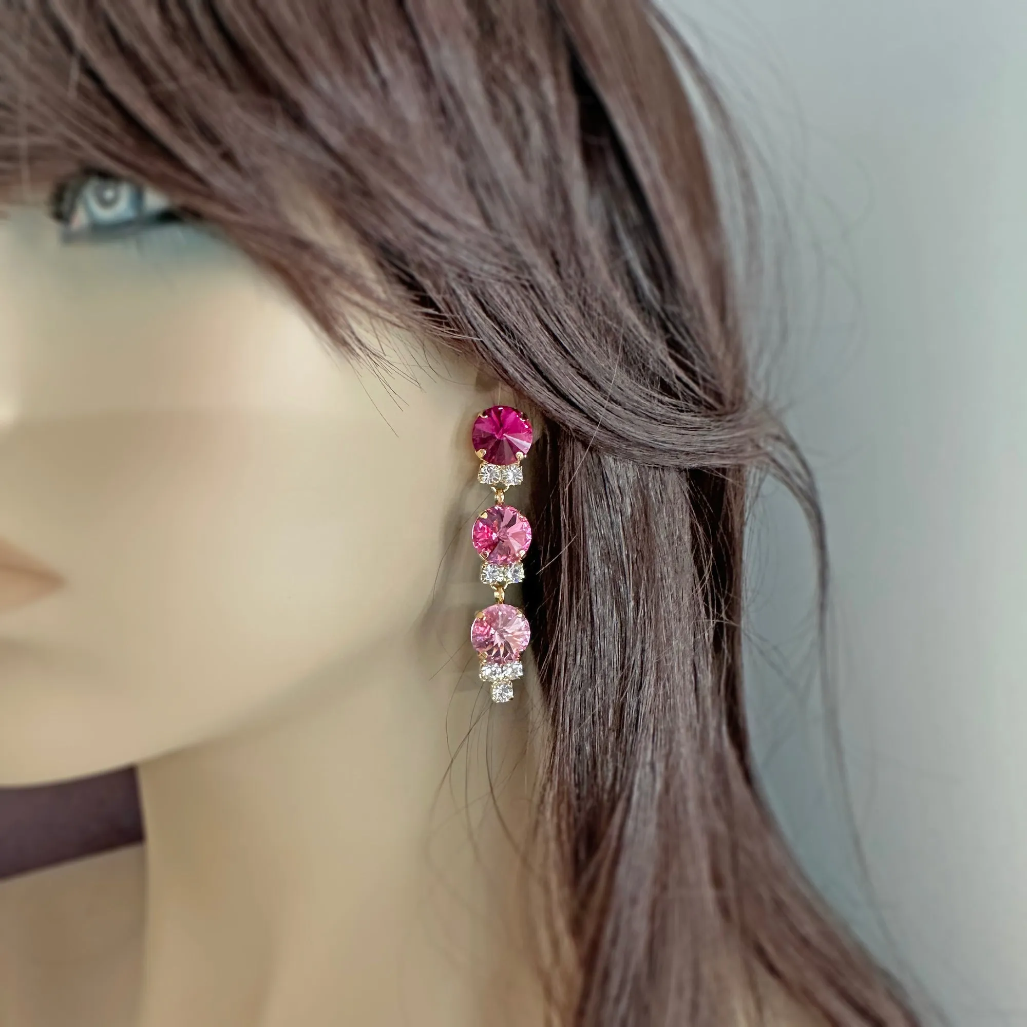 Peak Stiletto Post Earrings • Pink Ombre