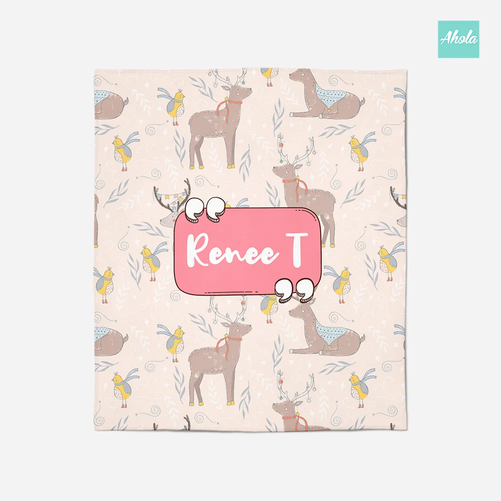 【Pink Deer】Ultra Soft Throw Blanket 粉色小鹿超柔軟短毛絨被