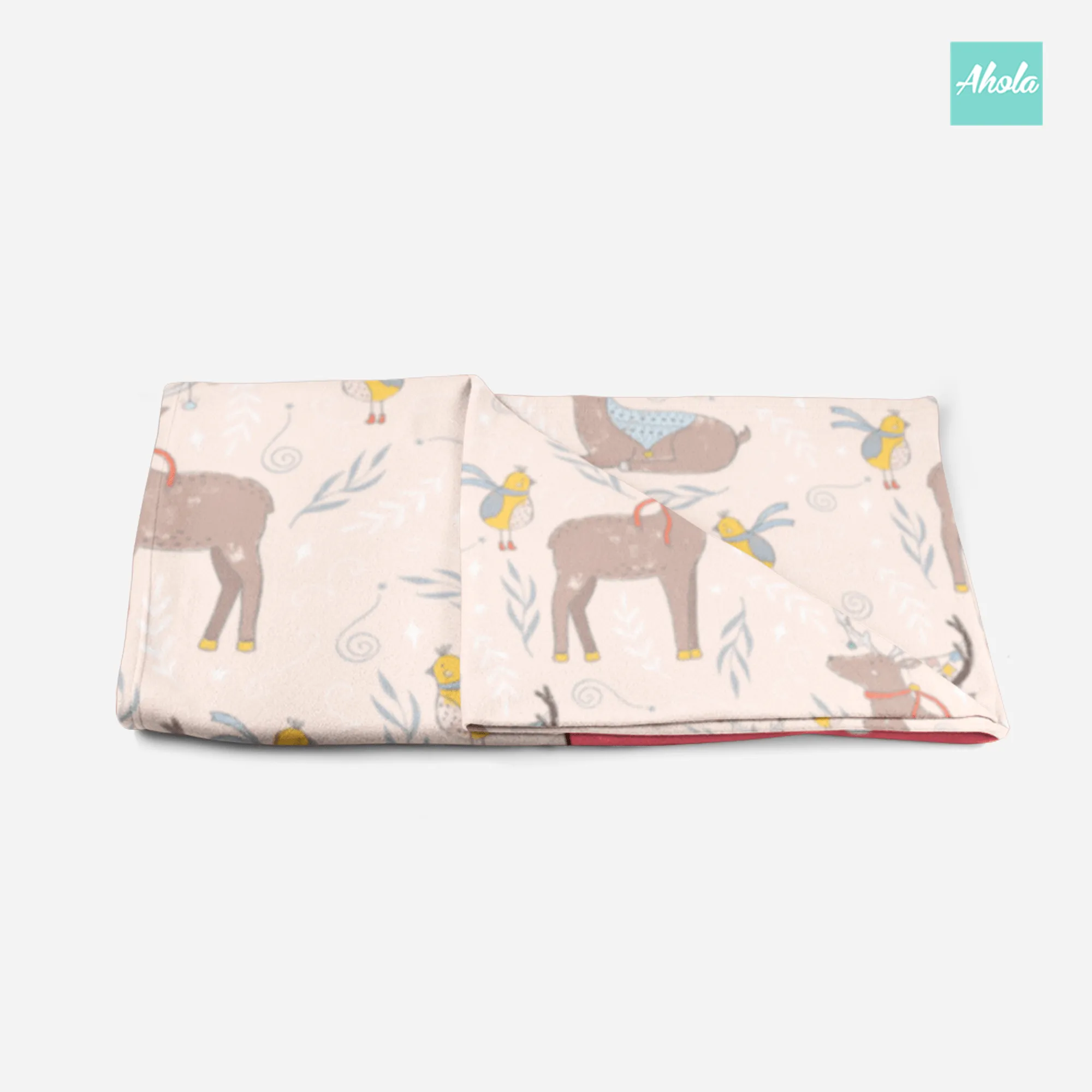 【Pink Deer】Ultra Soft Throw Blanket 粉色小鹿超柔軟短毛絨被