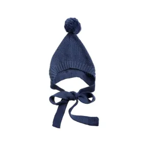 Pom Pom Bonnet - Navy