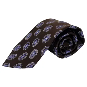 Q CUSTOM CLOTHIER Silk Floral Medallion Tie - Purple