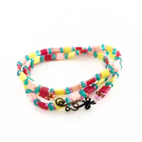 "Glass Tile" Wrap Bracelet (Rainbow Sorbet)