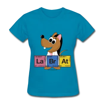 "Lab Rat Periodic Table" (brunette) - Women's T-Shirt