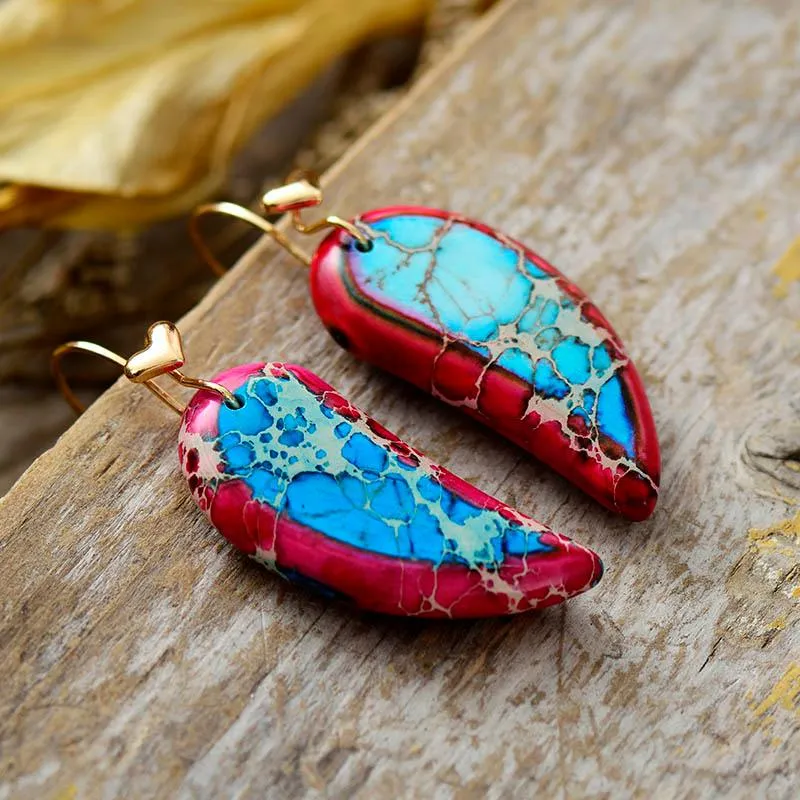 Red Heart Jasper Drop Earrings