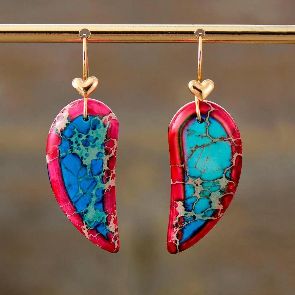 Red Heart Jasper Drop Earrings