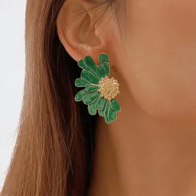 Retro Alloy Flower Pattern Stud Earrings 28753775S