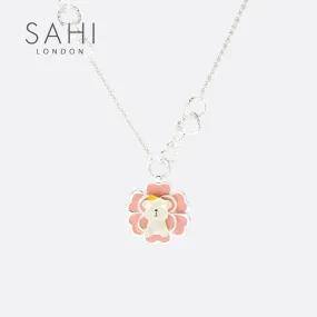 Sahi Camellia Bear Pendant Charm Necklace