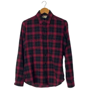 #SAINT LAURENT/LS Shirt/XS/RED/Cotton/Plaid/407723