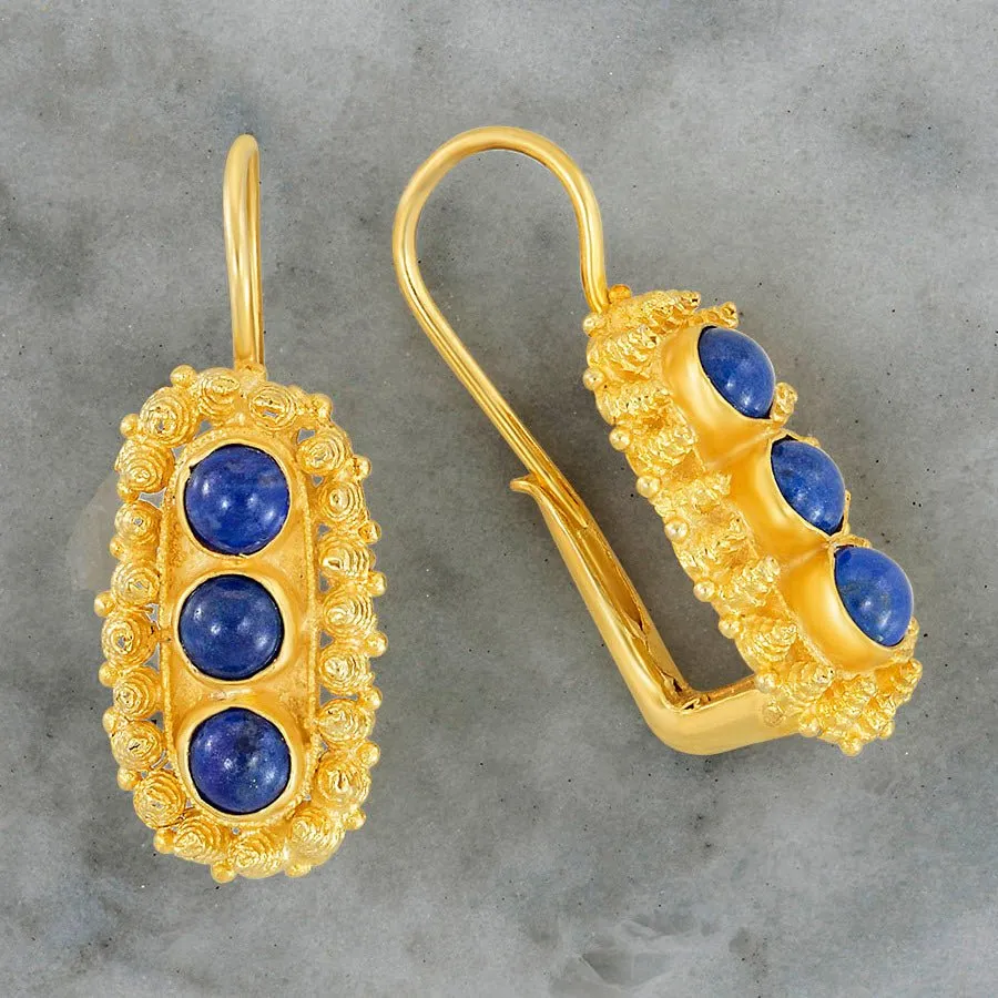 Salisbury Cross Lapis Lazuli Earrings