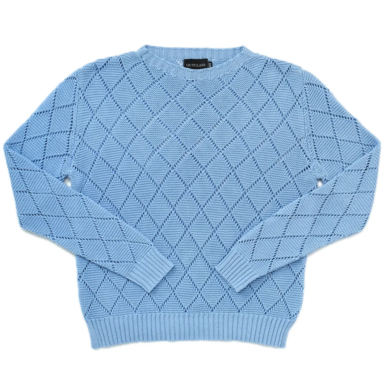 Sky Blue Crochet Crewneck