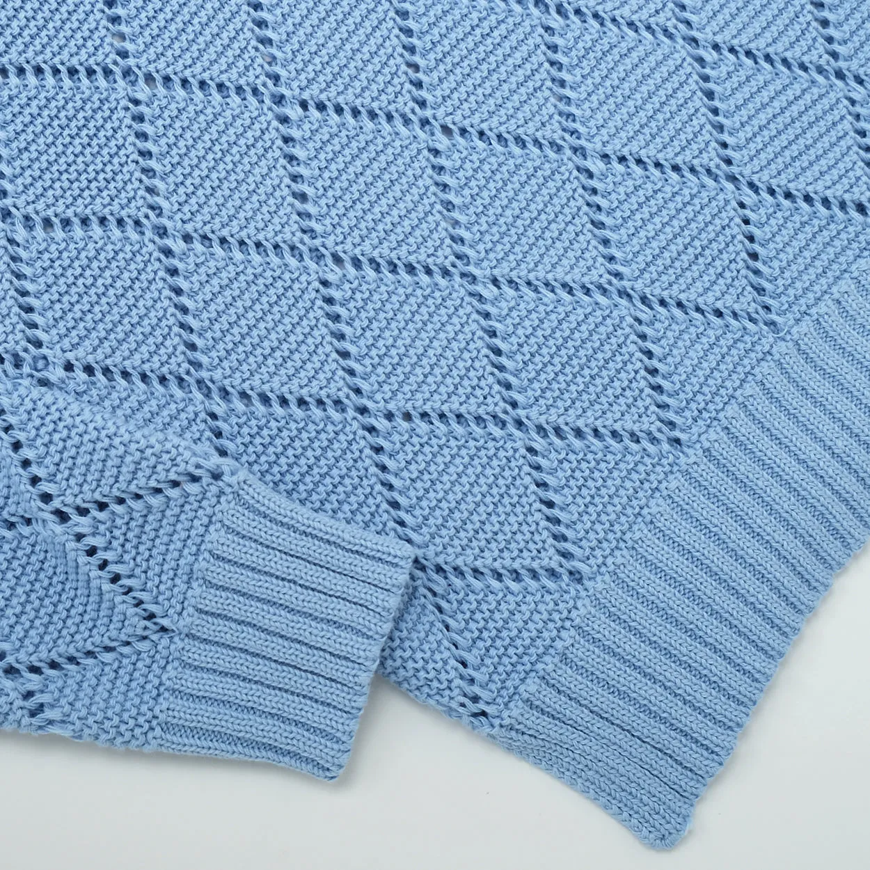 Sky Blue Crochet Crewneck