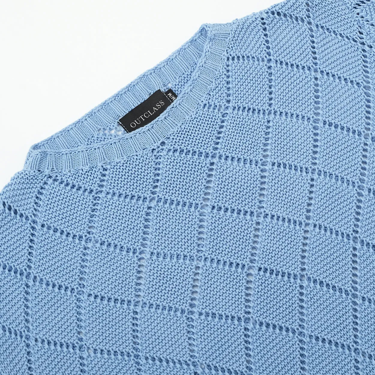 Sky Blue Crochet Crewneck