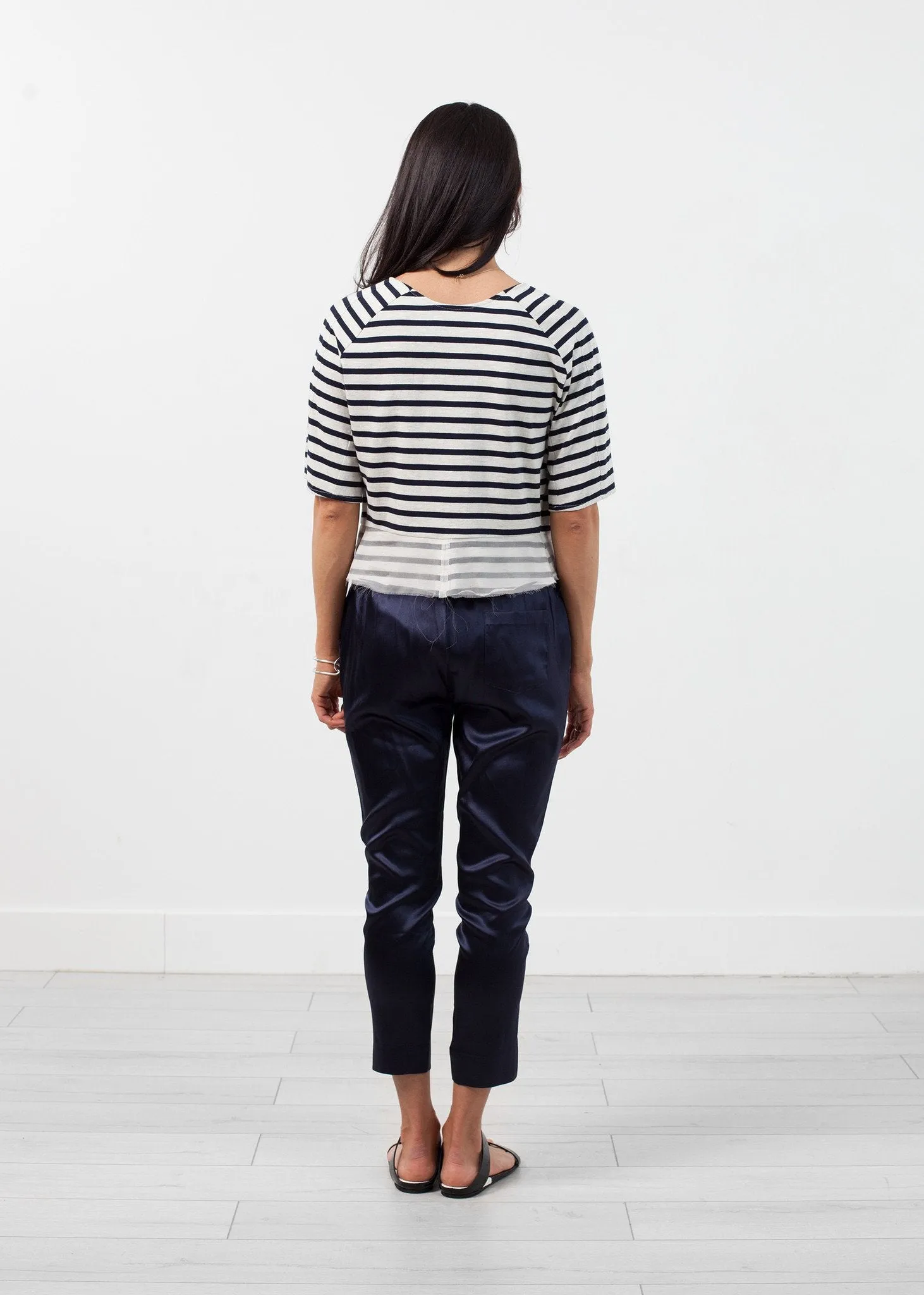 Sleeve Top in Navy Stripe