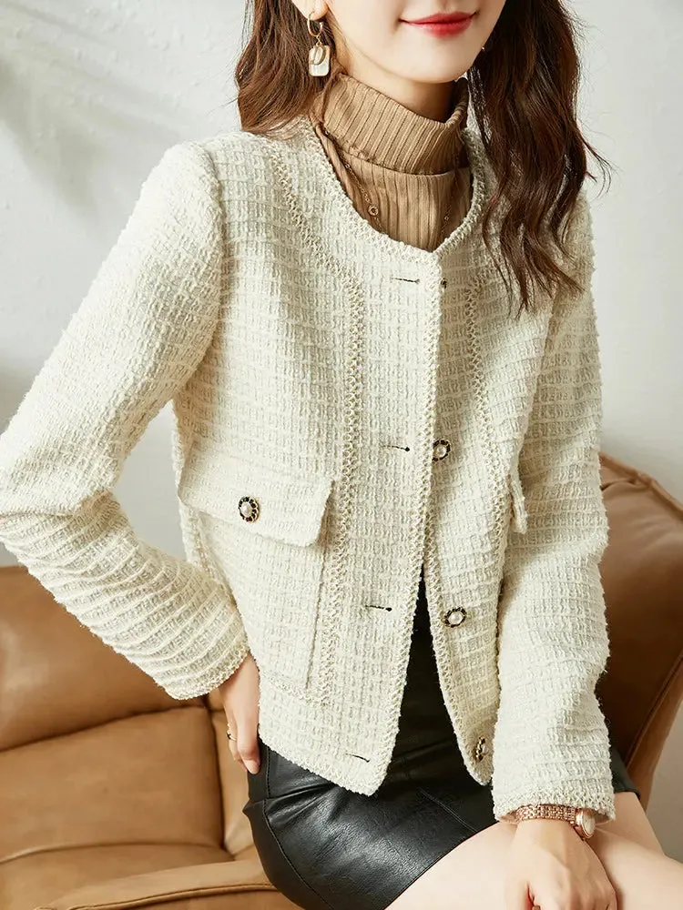 Spring Light Tweed Blazer Jacket