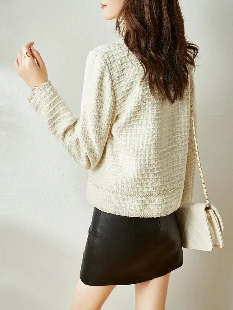 Spring Light Tweed Blazer Jacket