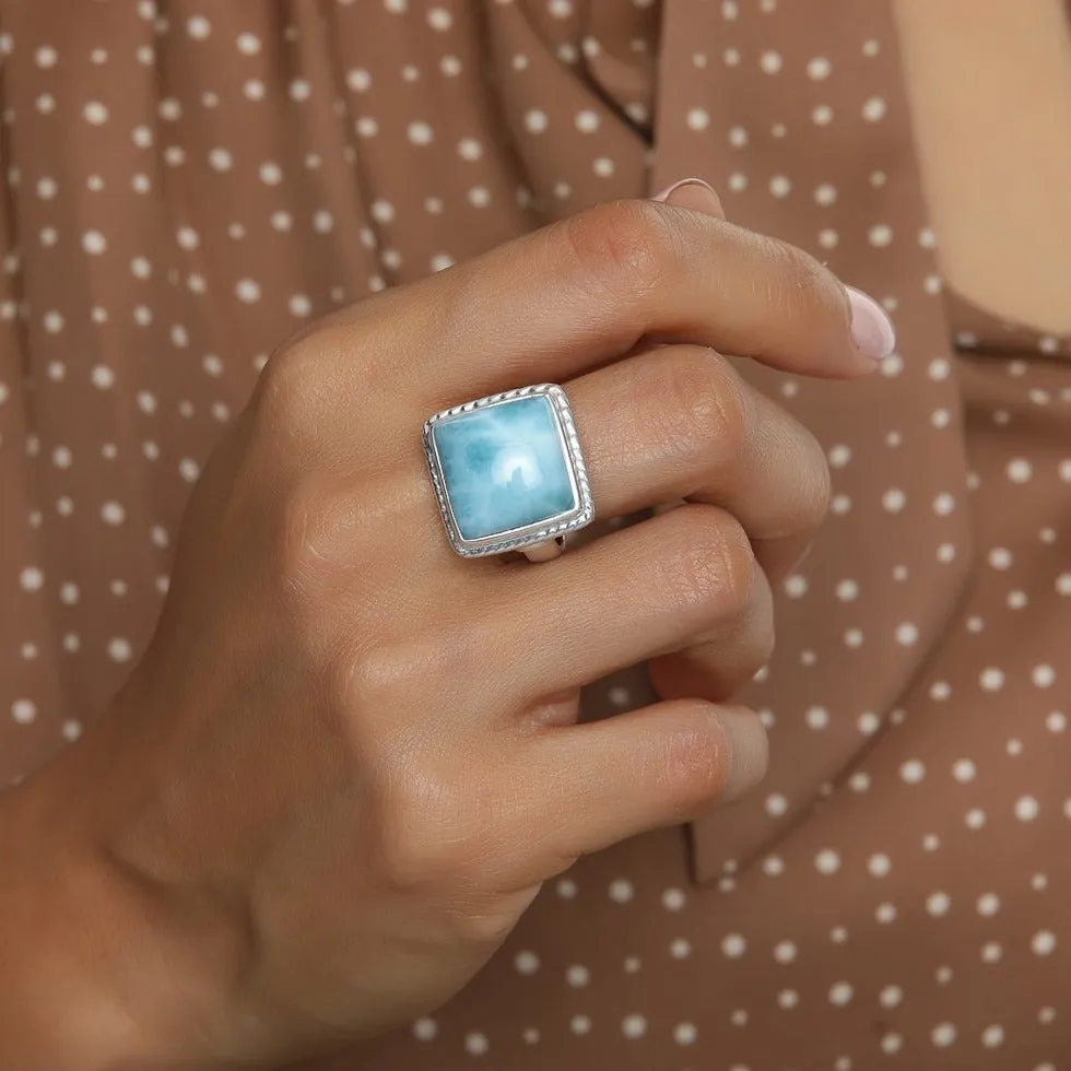 Square Larimar Ring Leia