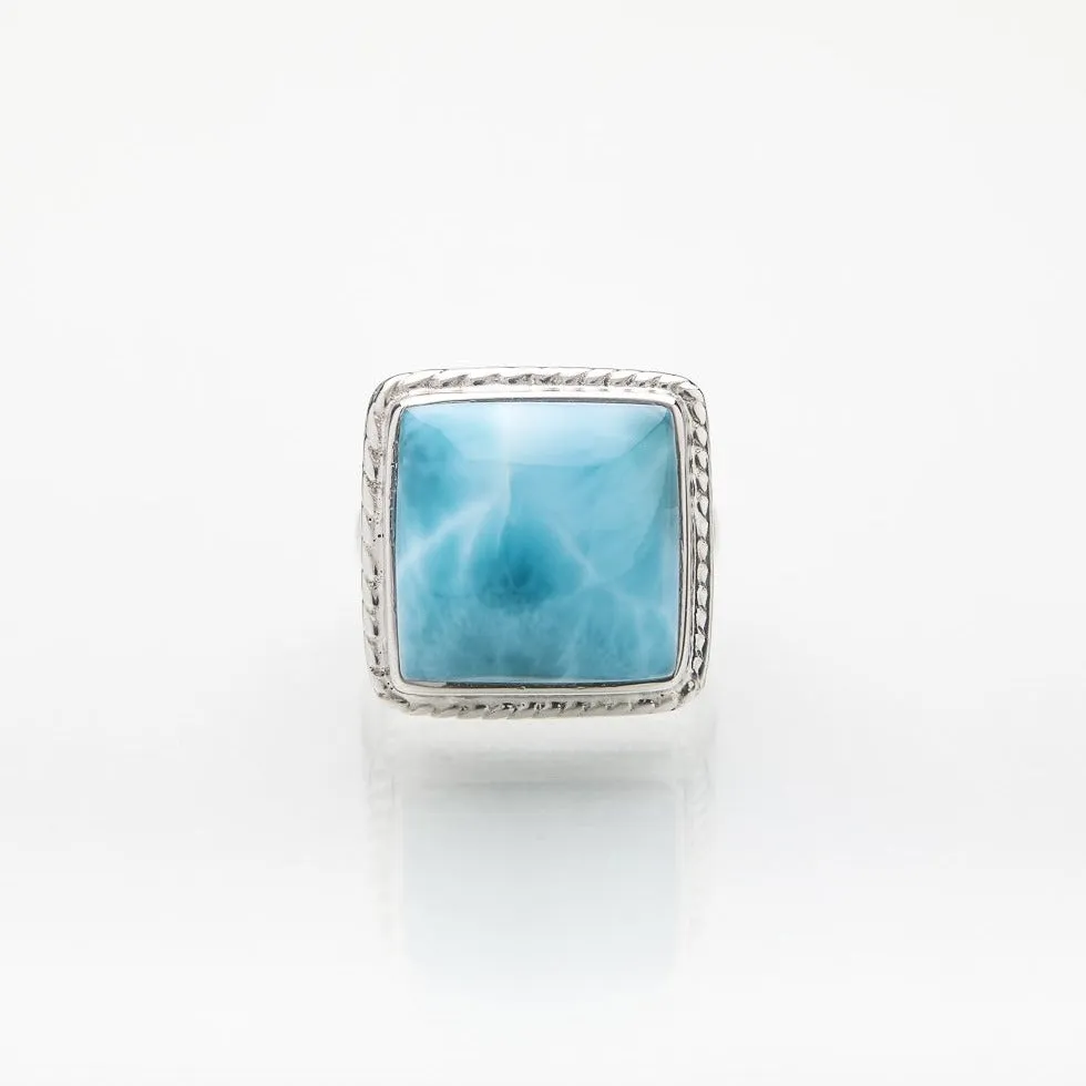 Square Larimar Ring Leia