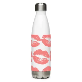 Stainless steel water bottle Pink Kisses