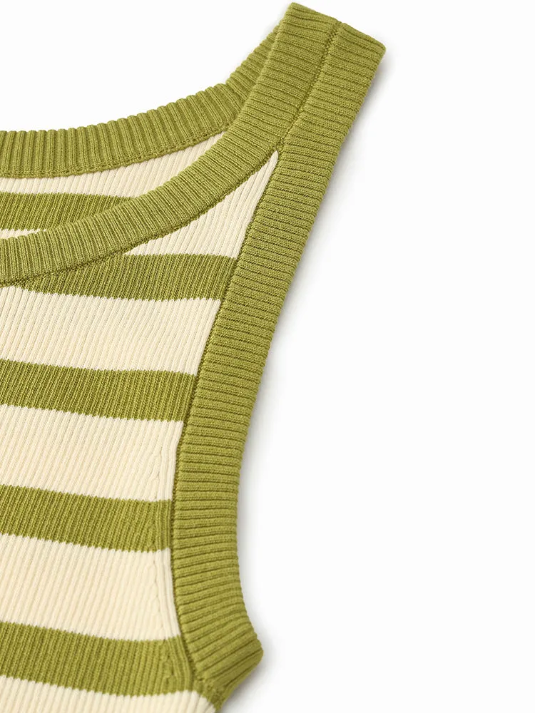 Striped Knitted Women Tank Top