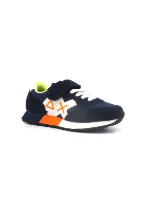 SUN68 Jaki Fluo Sneaker Bambino Navy Blue Z33313K