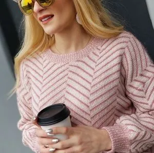 Sweetest Delight Chevron Chenille Sweater - Pink