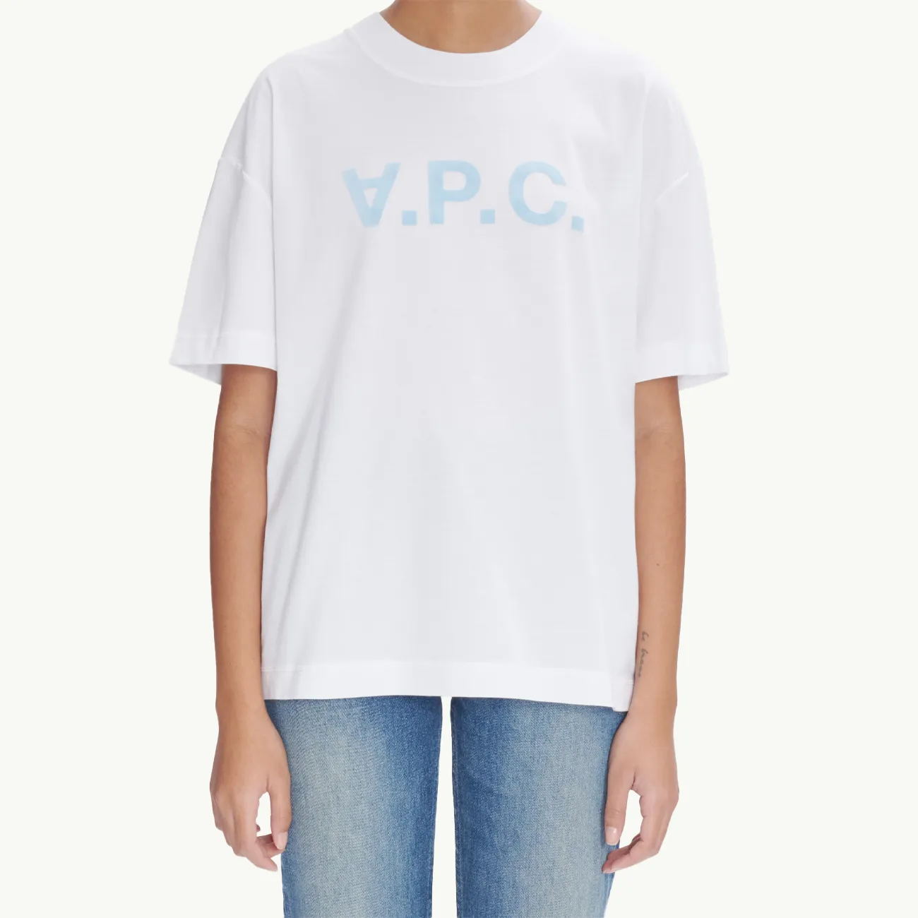 T-Shirt Oversize Grand VPC - Blanc/Blue