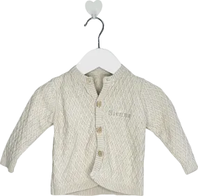 the baby gifting company Beige Personalised Organic Cotton Cardigan 0-3 Months