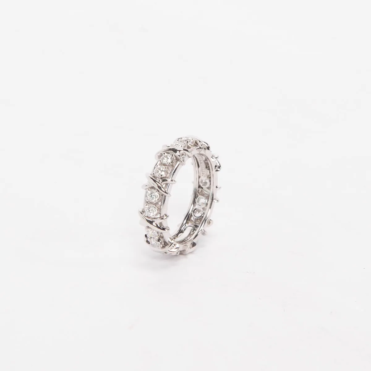 Tiffany & Co Platinum & Diamond Schlumberger 18 Stone Ring