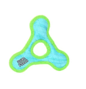 Tuffy DuraForce Jr. Triangle Ring Tiger Print Dog Toy (Blue & Green)