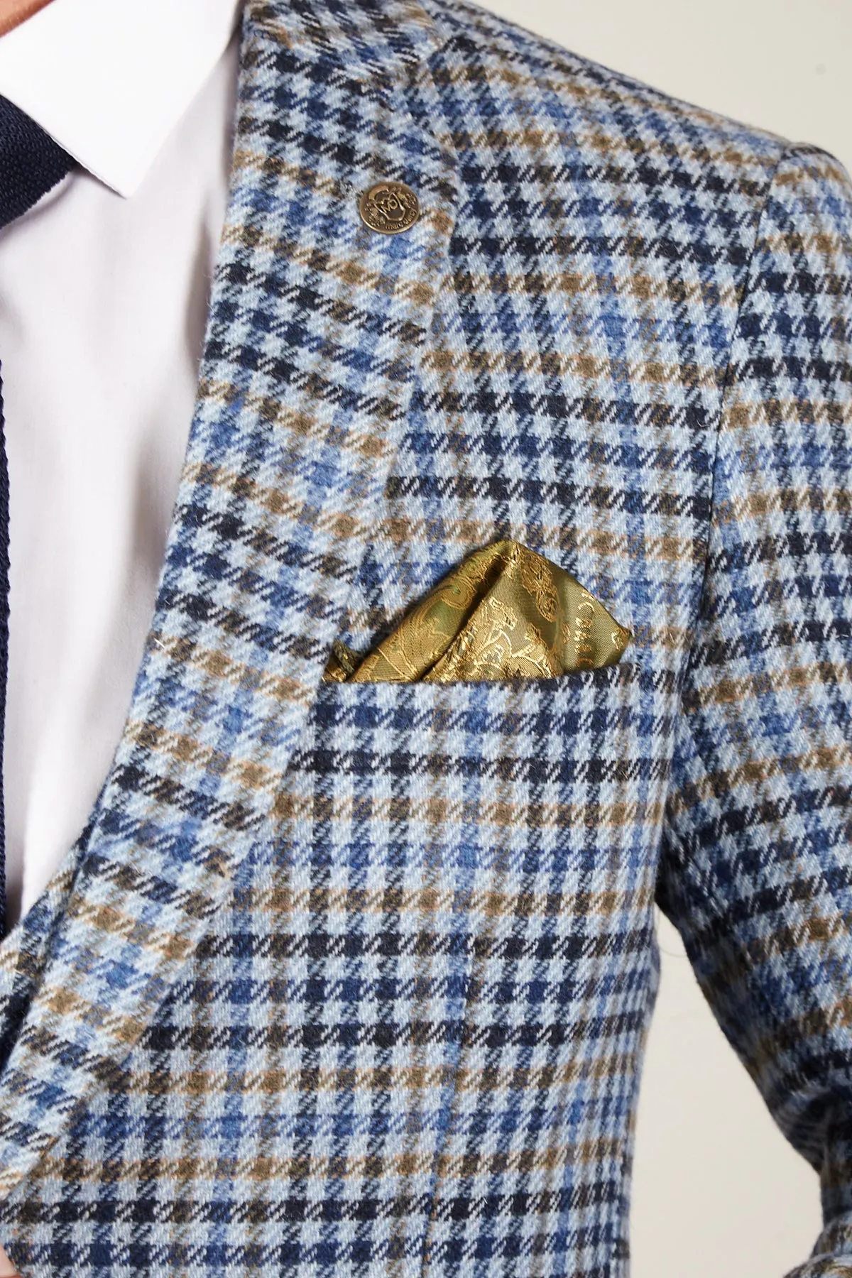 WATSON - Blue Tan Tweed Check Blazer