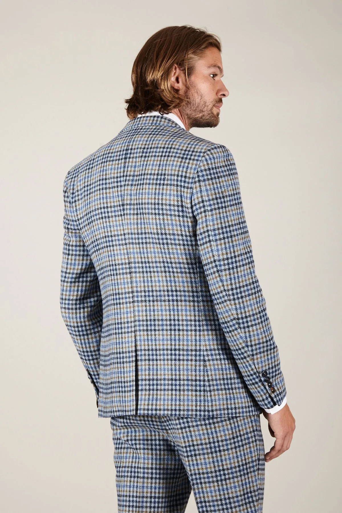 WATSON - Blue Tan Tweed Check Blazer