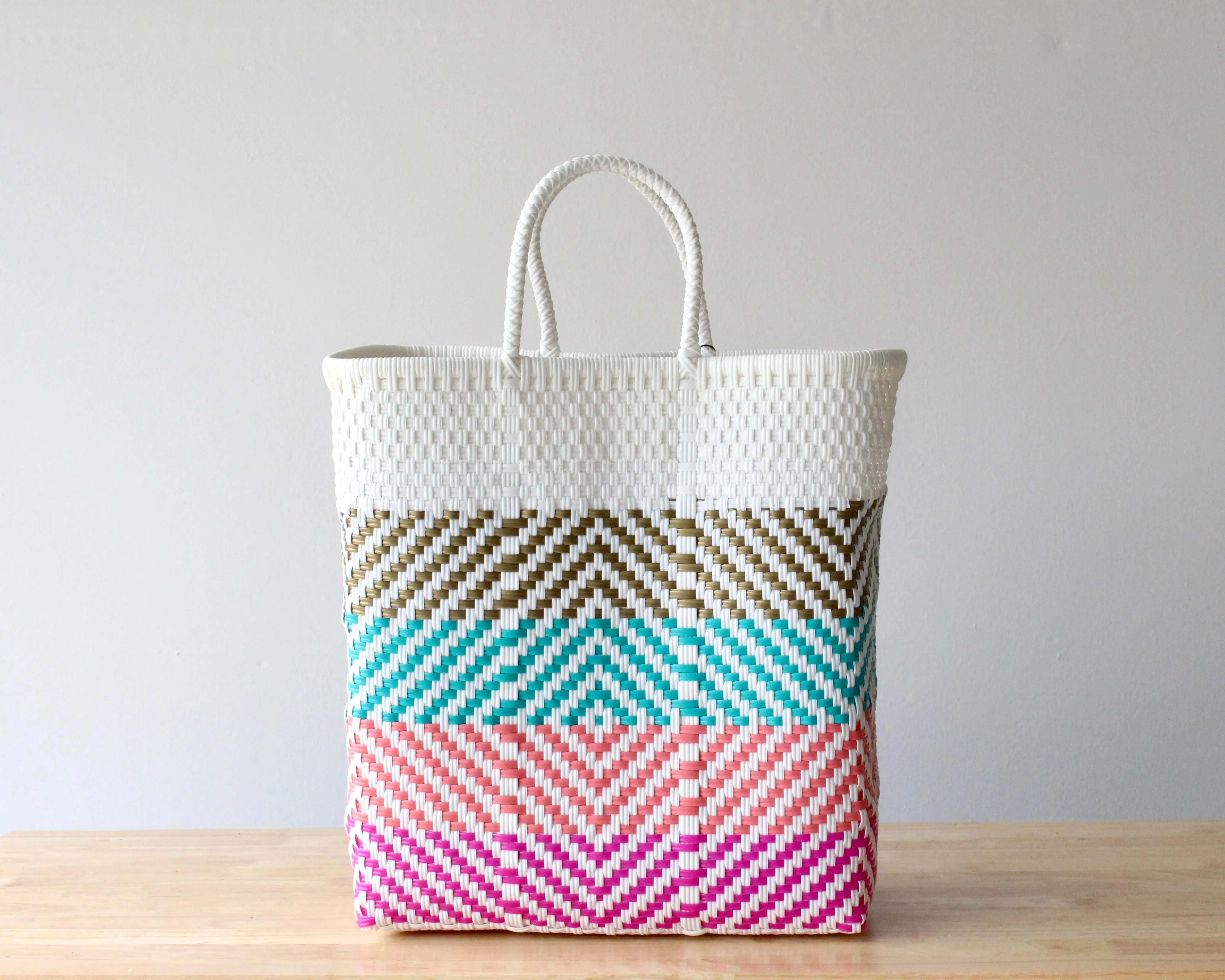 White & Colors Tote Bag by MexiMexi