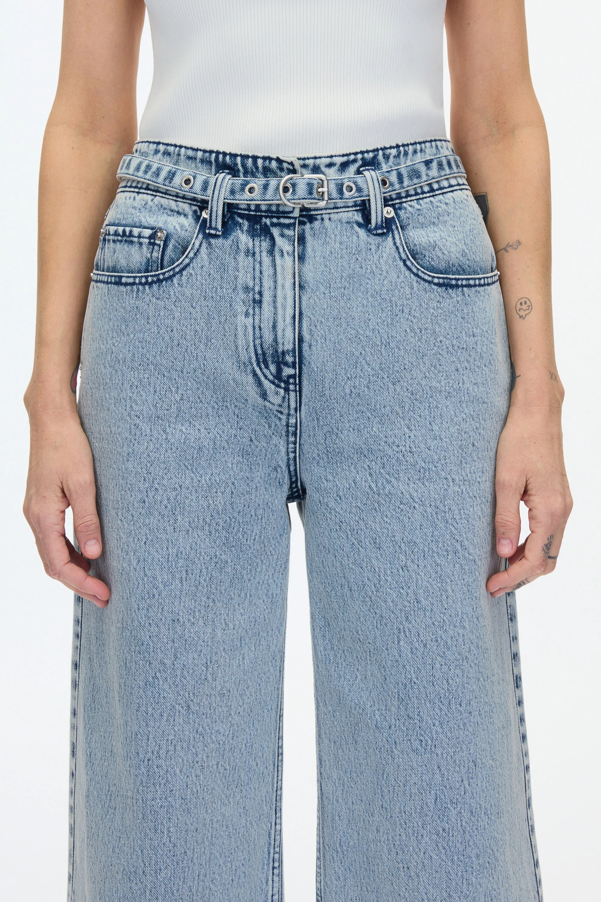 Wide Leg Belted Jean