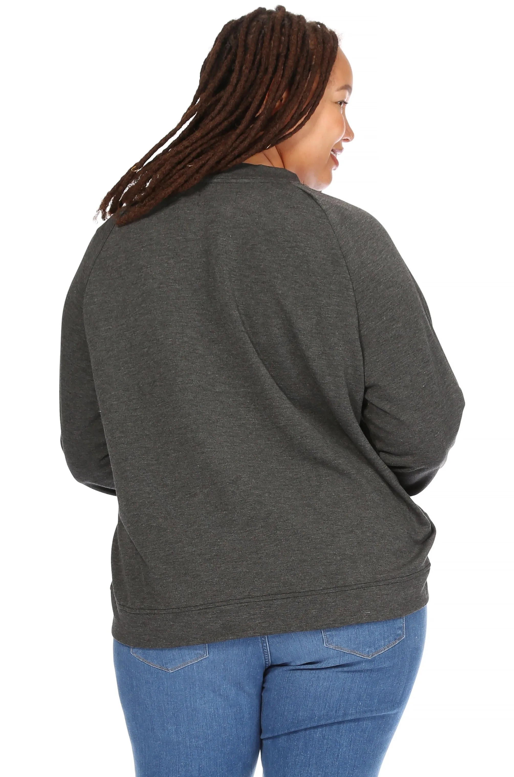 Women's "DOG LOVER" Plus Size Studio Raglan Pullover Sweatshirt